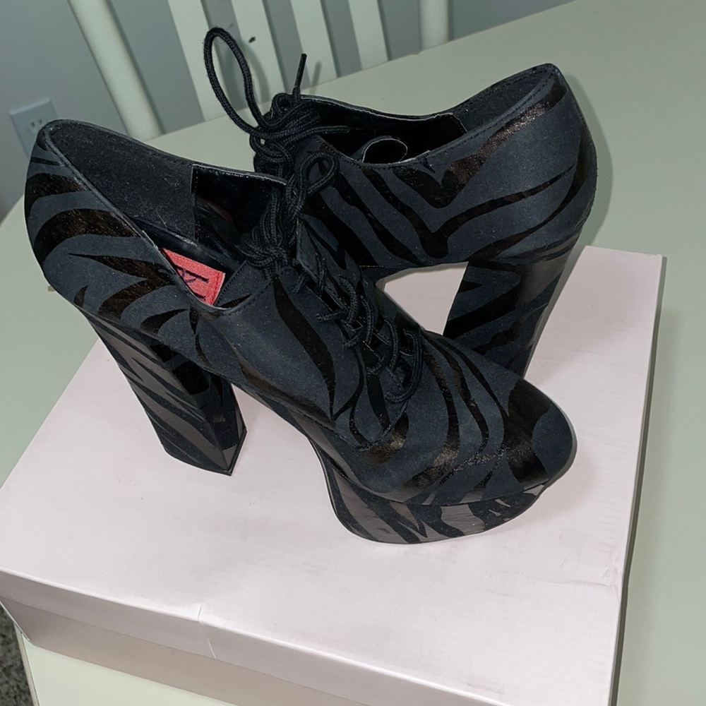 Black Suede platform heels